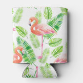 Rafraîchisseur Pour Canette Flamants roses et feuilles tropicaux (Dos)