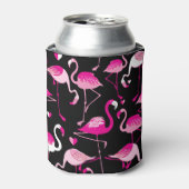 Rafraîchisseur Pour Canette flamants roses, motif sans soudure foncée. (Can devant)