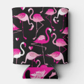 Rafraîchisseur Pour Canette flamants roses, motif sans soudure foncée. (Dos)