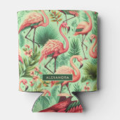 Rafraîchisseur Pour Canette Flamants roses roses vintages (Dos)