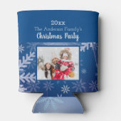 Rafraîchisseur Pour Canette Flambeaux bleus de Noël photo d'hiver (Dos)