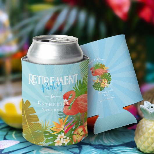 Rafraîchisseur Pour Canette Flamingo Retirement Blue Can Cooler