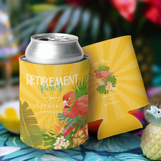 Rafraîchisseur Pour Canette Flamingo Retirement Yellow Orange Can Cooler