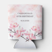 Rafraîchisseur Pour Canette Fleur de cerisier moderne Pink Splash Anniversaire (Dos)