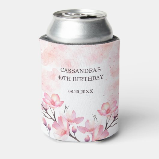 Rafraîchisseur Pour Canette Fleur de cerisier moderne Pink Splash Anniversaire (Can Dos)