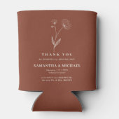 Rafraîchisseur Pour Canette Fleur de coton terre cuite Mariage classique (Dos)