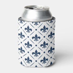 Rafraîchisseur Pour Canette Fleur De Lis bleu foncé motif sur arrière - plan b