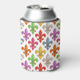 Rafraîchisseur Pour Canette Fleur-de-lis Fleurs Blancs Audacieux Colorés