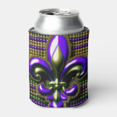 Rafraîchisseur Pour Canette Fleur de lis perlé Mardi Gras (Can devant)