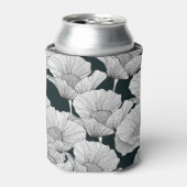 Rafraîchisseur Pour Canette Fleur de pavot, ligne blanche noire. (Can devant)