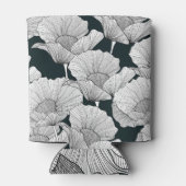 Rafraîchisseur Pour Canette Fleur de pavot, ligne blanche noire. (Dos)