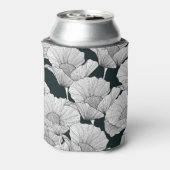 Rafraîchisseur Pour Canette Fleur de pavot, ligne blanche noire. (Can Dos)