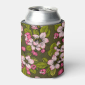 Rafraîchisseur Pour Canette Fleur de pomme sur vert foncé (Can devant)