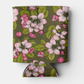 Rafraîchisseur Pour Canette Fleur de pomme sur vert foncé (Devant)