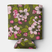 Rafraîchisseur Pour Canette Fleur de pomme sur vert foncé (Dos)