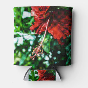 Rafraîchisseur Pour Canette Fleur d'Hibiscus rouge