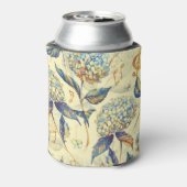 Rafraîchisseur Pour Canette Fleur d'Hydrangée : Blanc Bleu Vintage. (Can Dos)