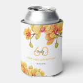 Rafraîchisseur Pour Canette Fleur d'orchidée jaune Anniversaire botanique (Can devant)