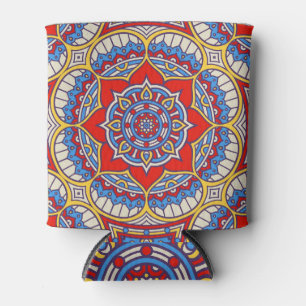 Rafraîchisseur Pour Canette Fleur ethnique, motif bohème sans soudure.