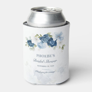 Rafraîchisseur Pour Canette Fleur Florale Bleu Poussiéreux Eucalyptus Succulen