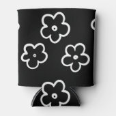 Rafraîchisseur Pour Canette Fleur noire et blanche Moderne Printemps & Été (Devant)