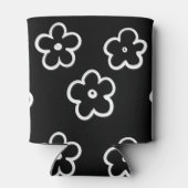 Rafraîchisseur Pour Canette Fleur noire et blanche Moderne Printemps & Été (Dos)