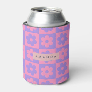 Rafraîchisseur Pour Canette Fleur rose et violette personnalisée