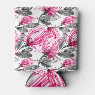 Rafraîchisseur Pour Canette Fleur rouge orientale : Motif d'aquarelle.