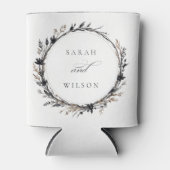 Rafraîchisseur Pour Canette Fleur sauvage Boho Black Brown Automne Mariage (Devant)