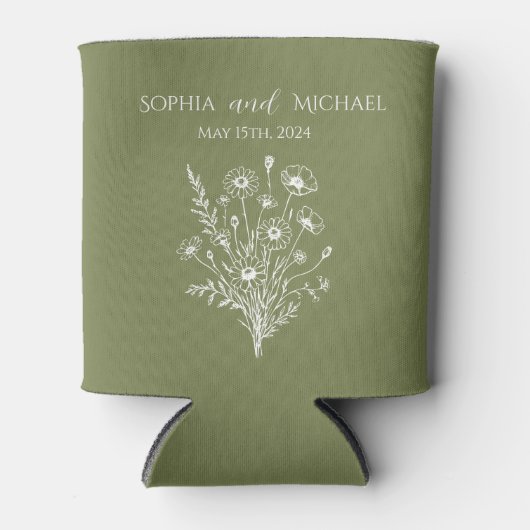 Rafraîchisseur Pour Canette Fleur sauvage Elegance-Mariage (Devant)