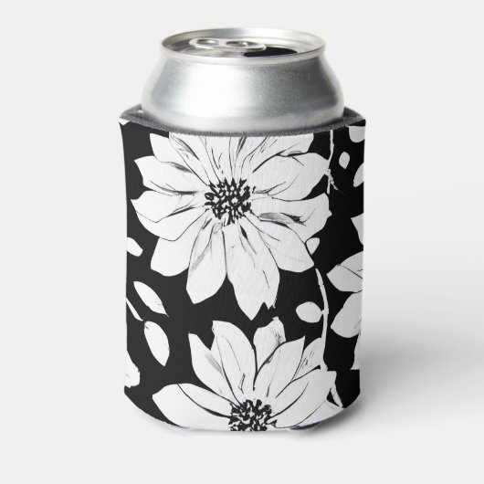 Rafraîchisseur Pour Canette Fleur simple noir et blanc Motif sans couture (Can Dos)
