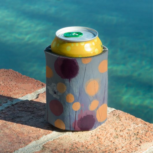 Rafraîchisseur Pour Canette Fleurs Abstraites orange et rose (Piscine in situ)