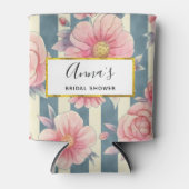 Rafraîchisseur Pour Canette Fleurs aquarelles roses sur Baby Shower de mariage (Devant)