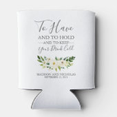 Rafraîchisseur Pour Canette Fleurs blanches et Mariage verdoyants (Dos)