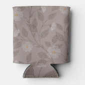 Rafraîchisseur Pour Canette Fleurs brodées et feuilles, design sans soudure. (Devant)