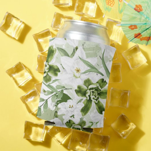 Rafraîchisseur Pour Canette Fleurs d'aquarelle blanche 2 (Été in situ)