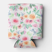 Rafraîchisseur Pour Canette Fleurs d'aquarelle et feuilles (Devant)