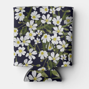 Rafraîchisseur Pour Canette Fleurs de champs blancs : motif vintage.