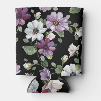 Rafraîchisseur Pour Canette Fleurs De Cosmos Élégantes : Aquarelle Sans Couleu
