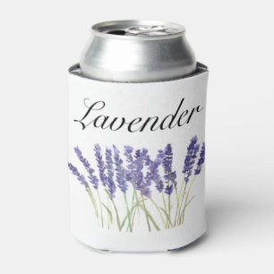 Rafraîchisseur Pour Canette Fleurs de lavande herbes d'aquarelle violet chic