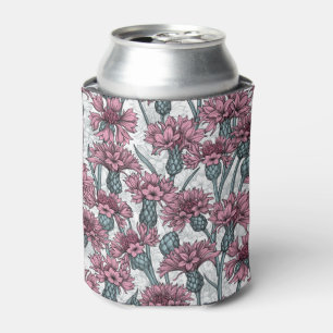 Rafraîchisseur Pour Canette Fleurs de maïs roses, fleurs sauvages sur blanc