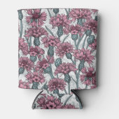 Rafraîchisseur Pour Canette Fleurs de maïs roses, fleurs sauvages sur blanc (Devant)