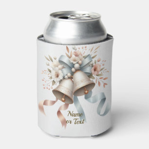 Rafraîchisseur Pour Canette Fleurs de mariage cloches Rubans bleu rose Beau