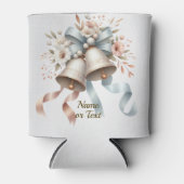 Rafraîchisseur Pour Canette Fleurs de mariage cloches Rubans bleu rose Beau (Devant)