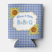 Rafraîchisseur Pour Canette Fleurs de soleil Pays Bleu chèque BBQ bébé (Devant)