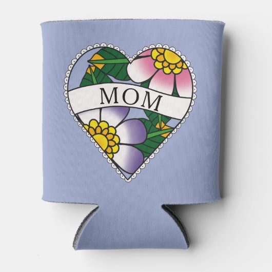 Rafraîchisseur Pour Canette Fleurs Dentelle Coeur Maman Tatouage (Devant)