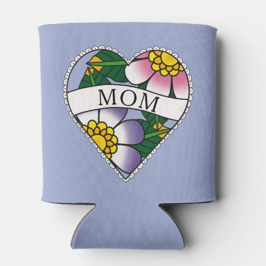 Rafraîchisseur Pour Canette Fleurs Dentelle Coeur Maman Tatouage (Dos)