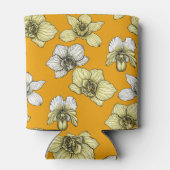 Rafraîchisseur Pour Canette Fleurs d'orchidées jaune et blanc (Dos)