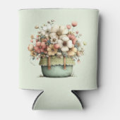 Rafraîchisseur Pour Canette Fleurs en pot Cozy Style Shabby Chic (Devant)