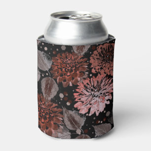 Rafraîchisseur Pour Canette Fleurs en terre cuite avec feuilles gris sur un no